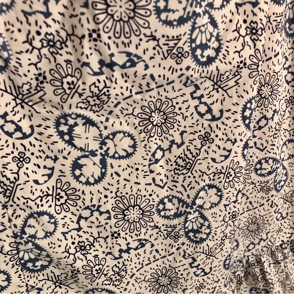 Rebecca Taylor Blue and White Cactus Fleur Tie Strap Mini Sun Dress - Picture 6 of 12